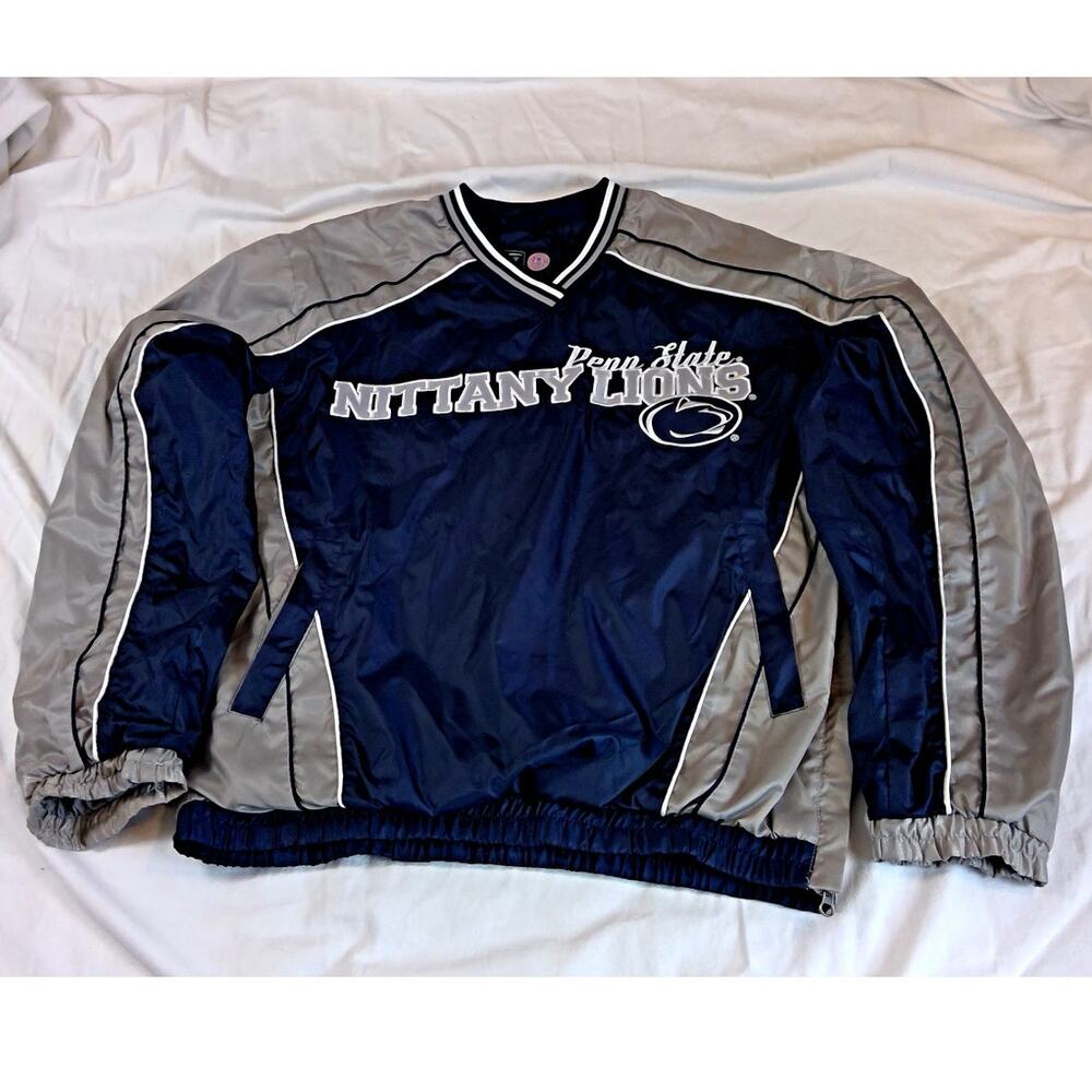 G-III Sports Penn State Nittany Lions Pullover Windbreaker Gray/Blue Large NCAA